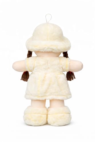 Image of Soft Plush Girl Doll, Cream, Ultra-Soft Fabric with PP Cotton Filling, 40 CM, Cuddly Toy for Kids, Birthdays and Special Occasions
