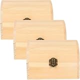 PRETYZOOM 3 Cajas de Madera sin Terminar Tamaño para Almacenamiento Diseño en Blanco, Material Madera y Aleación para y Oficina para Manualidades