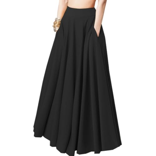 Women's Solid Color Stylish Summer Parties Vacations Long Maxi Skirt Women's Clothing Comfortable Fit4