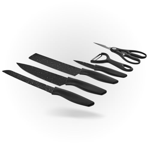 Jogo De Facas Kit 6 Peças Conjunto Inox Gourmet Antiaderente Churrasco Cozinha