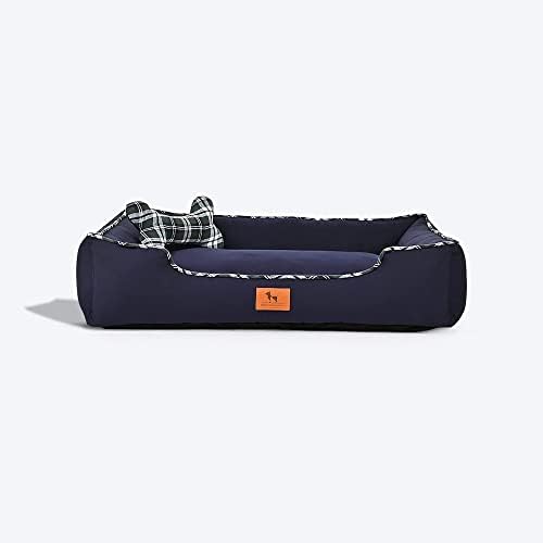 Heads Up For Tails HUFT Classic Checks Lounger Dog Bed Navy and Green