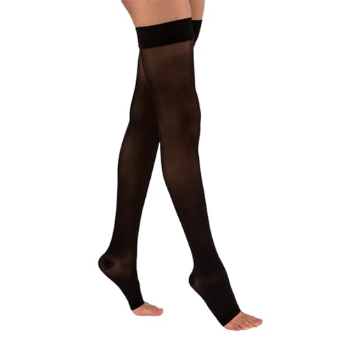 Image of JOBST UltraSheer Thigh-High Compression Stockings for Women - Open Toe - Silicone Dot Band - Medical Compression 20-30 mmHg - For Varicose and Spider Veins - Helps Prevent Swelling