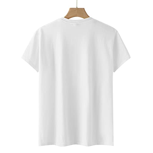Camisa feminina folgada de ajuste relaxado para o verão outono manga curta 2023 roupas gola redonda