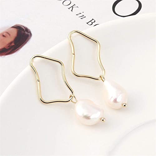Boucles d'oreilles carrées plaquées or 14K chic en perles - 4