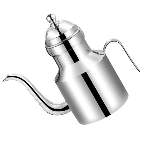 Dispensador de aceite de acero inoxidable, recipiente de aceite líquido a prueba de fugas con boquilla larga para un vertido preciso
