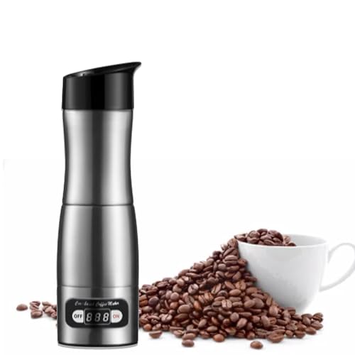 Macchina da caffè Elettrica da 150 Ml, Accendisigari a Doppia Tensione CC 12V 24V, Macchina da caffè Portatile in Acciaio per Autisti di Viaggio a Lungo Termine, Regali per gli amanti del caffè
