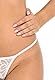 Teyli Damen Ouvert Tanga mit Loch im Schritt - Aus dehnbarer und eleganter Spitze mit ausdrucksstarkem Blumenmotiv - Höschen mit Offenem Schritt - Strings Damen Weiß S/M
