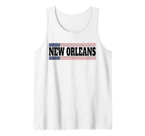 Nueva Orleans Bandera de Estados Unidos Patriotic Pride Varsity New Orleans Camiseta sin Mangas