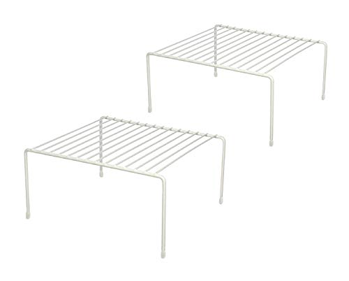 Greenbrier Kitchen Cabinet Shelf Storage Organizer Rack, Set of 2 - White, Steel Wire Rack, Space Efficient, Easy to Clean, 10'L x 6'H x 7'D