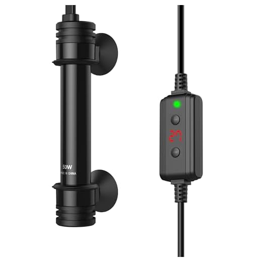 NICREW Calentador Acuario 50W, Calentador Pecera Sumergible para 5-10L, Calentador Tortugas de Agua Ajustable con Ventosas