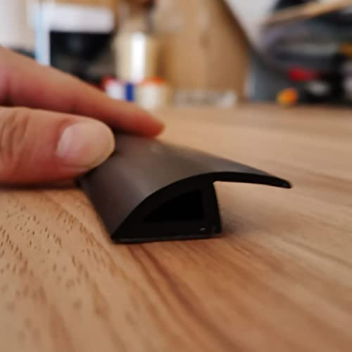 Zeyue 6.56Ft Floor Mats Edge Reducer,Carpet Tile Straight Edge Threshold Transition Strip,Hardwood Floor Edging Trim Vinyl,Beveled Edge Ramp Edge Guard For Use With 3/8" Thick Rubber Flooring Black #TOP6