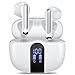 Wireless Earbuds, Bluetooth 5.4 Headphones HiFi Stereo with 4 HD Mic, 50H Playtime Bluetooth Earbuds with LED Display, IPX7 Waterproof Wireless Earphones, Touch Control Ear Buds,USB-C White