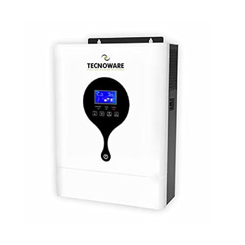 Tecnoware Power Systems - Inverter Ibrido Solare 5500VA, Onda Sinusoidale Pura, MPPT Controller, Caricabatterie Intelligente, Software di Gestione, Alimentazione Continua, Bianco, 5500VA