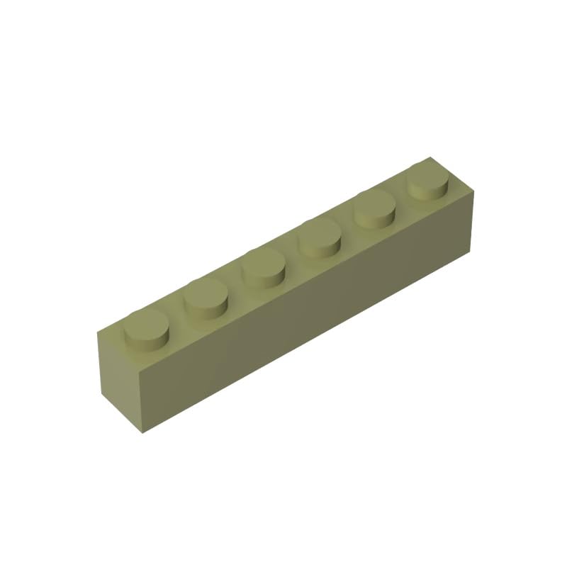 3009 Basic Bricks Brick 1x6 50 Pieces GDS-535 Compatible with Lego Building Blocks Color:Olive Green โ image 1