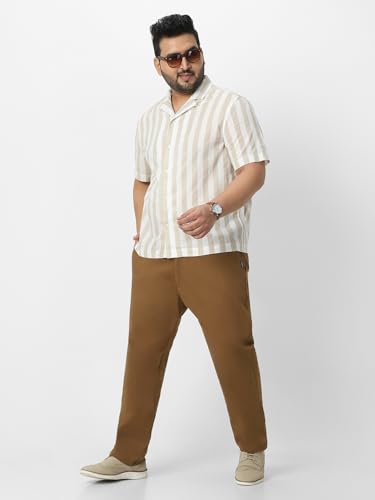 Image of Urbano Plus Men Mid Rise Cotton Regular Fit Casual Chino Pants Stretch