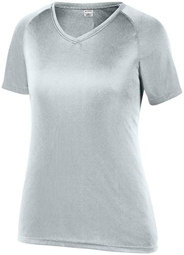 Augusta Sportswear 2792 Women's Attain Wicking Shirt, Silver, Large #TOP1