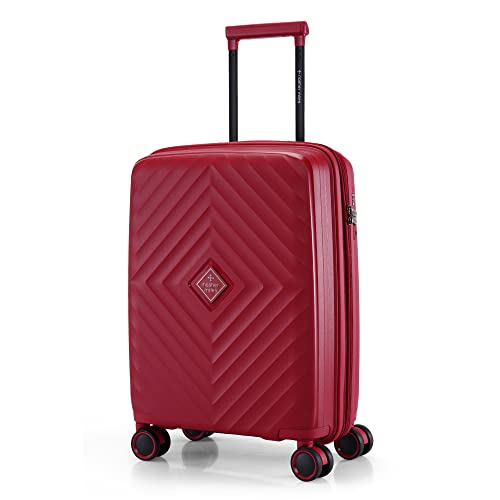 Nasher Miles Antwerp Expander Hard Sided Polypropylene Luggage Cabin Maroon 20 Inch|55CM Trolley Bag