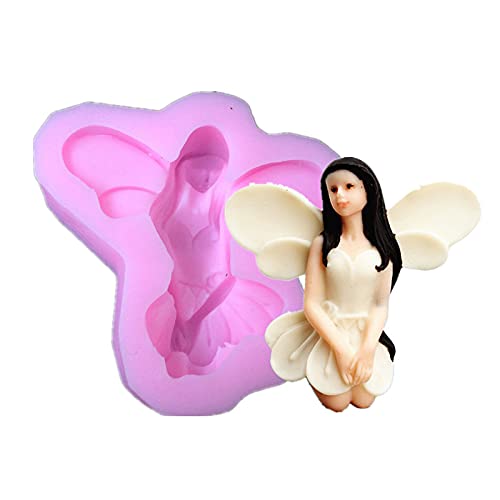 Maruomiki 3D Soap Mold Cute Fairy Female Angel Shape 3D Fondant Cake Silicone Mold Food Grade Mastic Pastry Candy Clay Making soap Candle