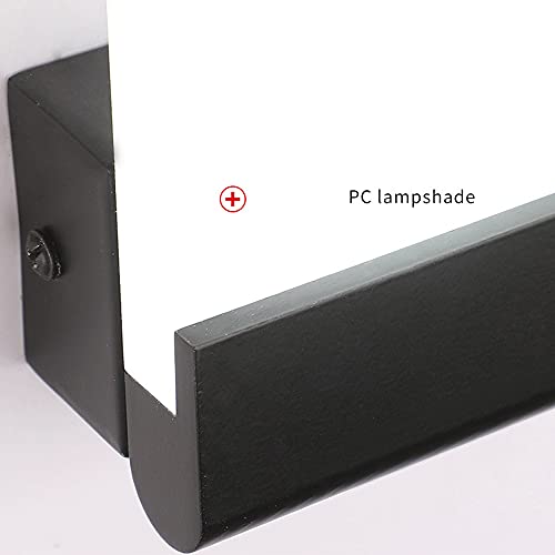 Aplique de pared de aluminio negro con panel acrílico LED de 6W y diseño rectangular interior 7