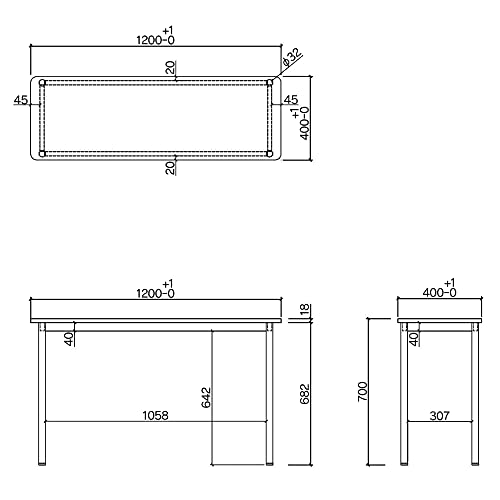 RFyamakawa 【事業所様お届け 限定商品】Radiiシリーズ アール・エフ・ヤマカワ RFシンプルテーブル W1200×D400 ナチュラル RFSPT-1240NA [2]