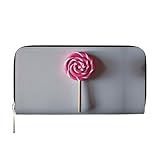 Lollipop Print Portefeuille long pour femme Grande capacité avec poche zippée