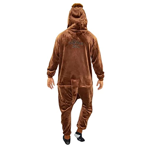 Kigurumi Pijama Macacão Tazmania Looney Tunes Oficial WB Desenho:Looney Tunes;Tamanho:M;Cor:Marrom