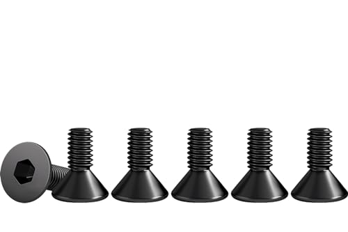 Drenky Tornillo Avellanado M3 X 6 mm, 50 Piezas Tornillos De Cabeza Avellanada Norma DIN 7991 / ISO 10642 Tornillos Avellanados con Hexágono Interior Acero Inoxidable A2 V2A, Rosca Completa, Negro