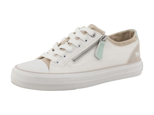 Mustang - Tennis FEMME Mustang écrues et à lacets et zip latéral - Taille numeric_41