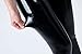 NewL Women Mirror Faux Patent Leather Leggings Shiny Stretch Tighten Pants High Waist Slim (Black, S)