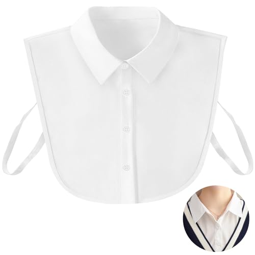 White Fake Collar Blouse - Versatile Half Shirts Dickey Collar for Girls & Women2