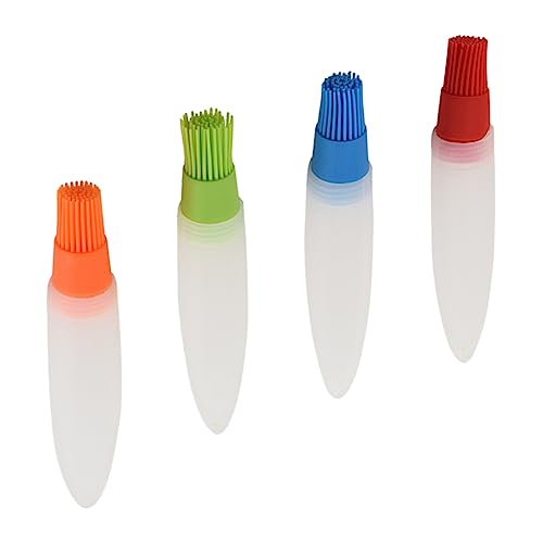 CIMAXIC 4Pcs Silicone Oil Brush Pointed Tail Kitchen Tools for Outdoor Barbecue Easy to Clean Versatile Basting Brushes for Baking and Cooking Includes