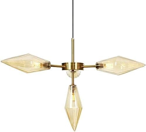 Lustre 4 lumières avec abat-jour en verre luminaire moderne bronze