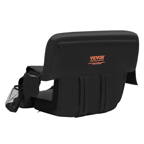 VEVOR Doppelter beheizter Stadionsitz mit Rückenlehne, 3-stufig beheizbarer breiter Tribünensitz, zusammenklappbarer tragbarer gepolsterter Liegestuhl mit Hakentasche und Getränkehalter