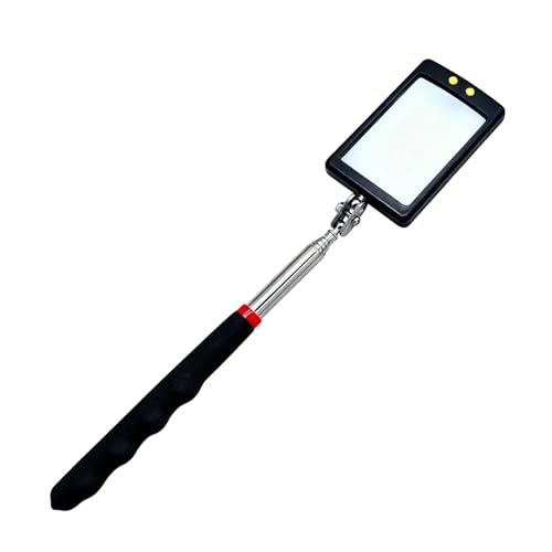SIGANDG Inspektionsspiegel Teleskopierbarer LED-Beleuchteter Flexibler Verstellbarer Inspektionsspiegel 360 Schwenk-Verlängerungswerkzeug für Fahrzeug Inspektionen