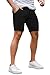 GINGTTO Mens Slim Fit Shorts Skinny Chino Short Tapered Leg Stretch (Black,30-1)