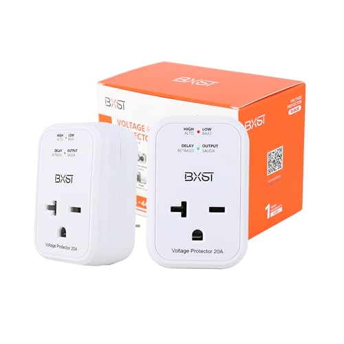 BXST Single Outlet Surge Protector for Refrigerator/Air-Conditioner/Smart TV Small Wall Outlet Power Surge Plug in Voltage Protector for Home Appliance 140J 4400W（2 Pack）