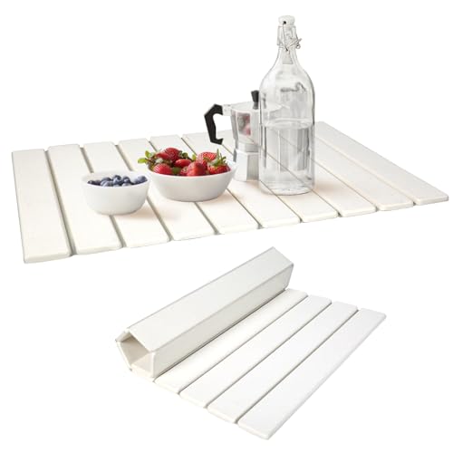 Alfombrillas grandes de piedra para secado de platos, 24 pulgadas de largo x 16 pulgadas de ancho, de secado rápido, superabsorbentes, plegables, piedra de secado de platos para platos, botellas,