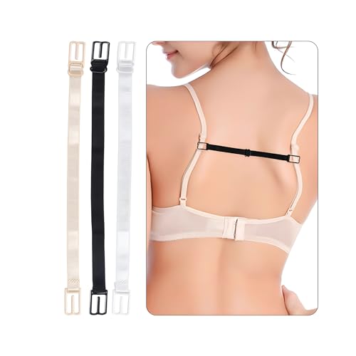 3 Stück BH Träger Halter Clip Damen Verstellbarer BH Clips für Den Rücken Rutschfester Elastischer BH Träger Clip für Frauen Laufen Klettern Training