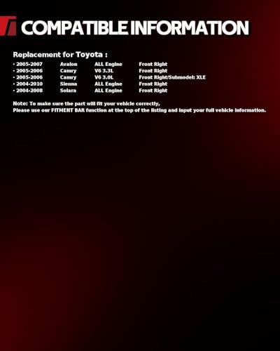 Image of Torchbeam Front Brake Caliper Right for Toyota 2004-2010 Sienna, Toyota 2005-2007 Avalon, Toyota 2004-2008 Solara, Toyota 2005-2006 Camry 3.0L, Front Right Caliper Replace # 19B2715