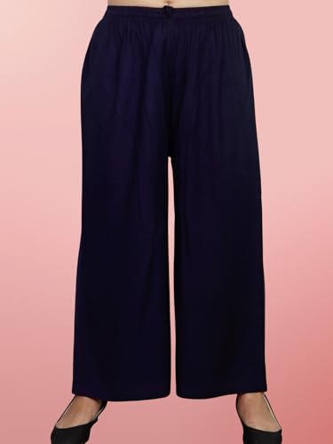 Image of Women's Solid Rayon Palazzo Pants Regular Palazo