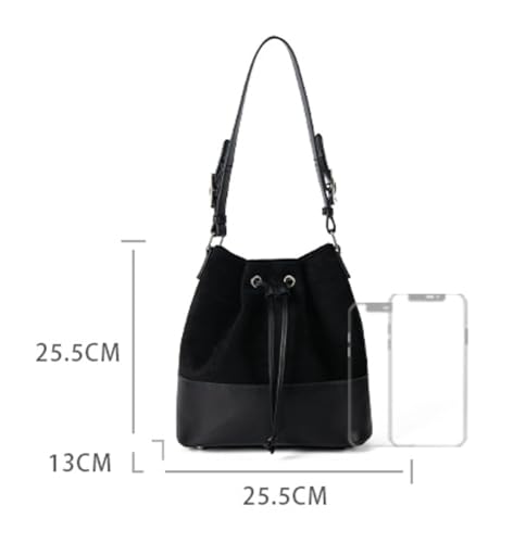 Suede Bucket Bag for Women The Spring Fashion Matte Finish Shoulder Bag Crossbody Purse Work Casual Tote Handbag4