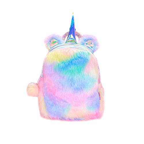 Unicornio Mochila niñas Infantiles niños de Peluche Lindo Arco Iris Suave Mini Estudiante