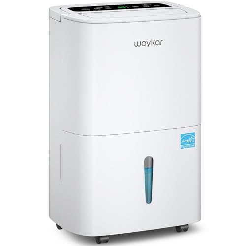 Waykar 120 Pints 2025 Energy Star Home Dehumidifier for Spaces up to 6,000 Sq. Ft, Ideal for Basement, Bathroom and Large Room with Drain Hose, Portable, Auto Defrost and Self-Drying