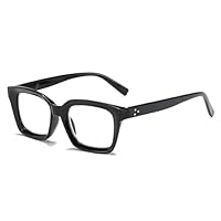 Hubeye Anti-Blaulicht Brillen für Damen Herren Modisch Schwarz Quadratische Rahmen Brille mit Brillenholster