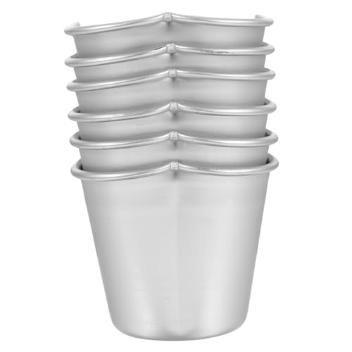 Toyvian 6個 アルミ合製耐熱ベーキングモールド 非粘着プリン ケーキ エッグタルト型 多機能焼型 家用およびプロ用製菓ツール