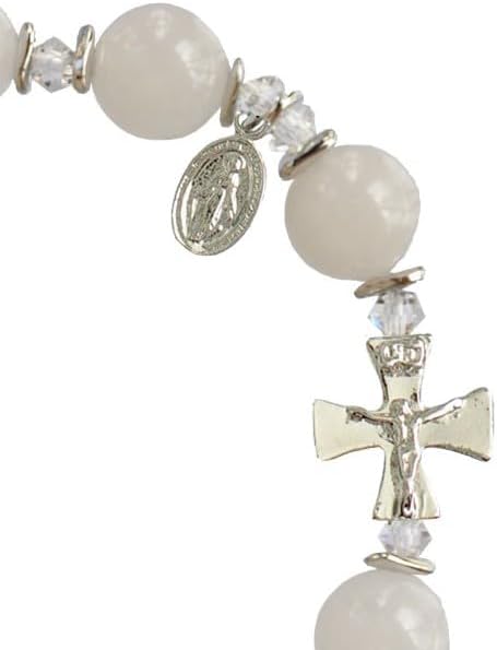 Sine Cera Rosary Bracelet White Jade 10mm - Image 2