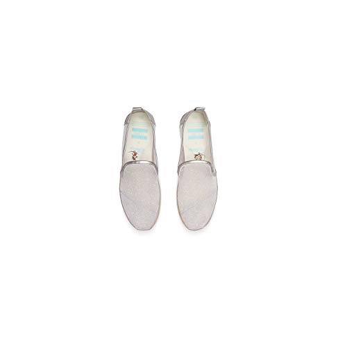 Toms Silver Cinderella Glitter Mesh Women's Classic 10012745 (Size: 6.5) #TOP1
