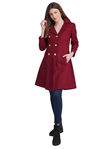 Image of AOL Women's Double Breasted Knee Length Coat