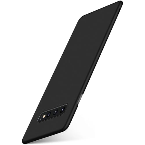 MoEx® Coque de Protection Ultra Fine Compatible avec Samsung Galaxy S10 | Rigide, Noir Mat métallisé