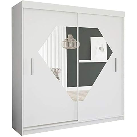 Digby Modern Bedroom Sliding Door Wardrobe (White, 150cm) Cover